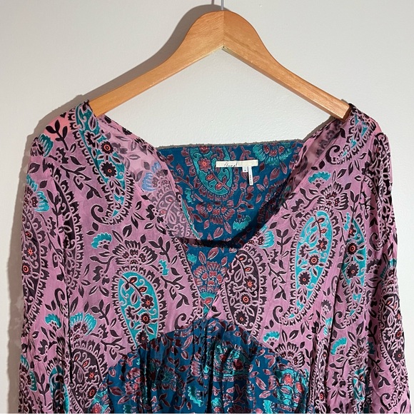 Anthropologie Valo Velvet Burnout Paisley Blouse - Picture 5 of 8
